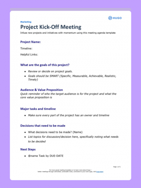 printable project kickoff meeting agenda template word  google doc kickoff meeting agenda template