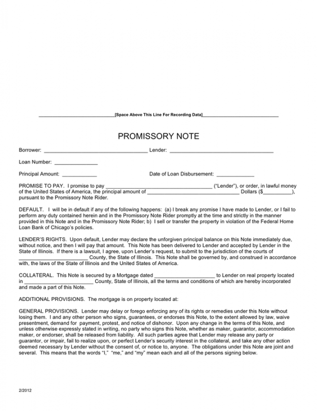 printable promissory note template in word and pdf formats promissory note mortgage template example