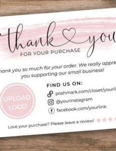 printable thank you cards business template poshmark etsy poshmark thank you note template