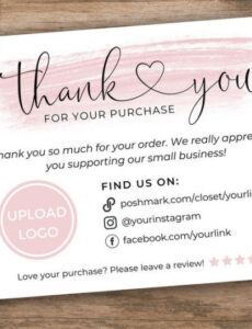 Poshmark Thank You Note Template