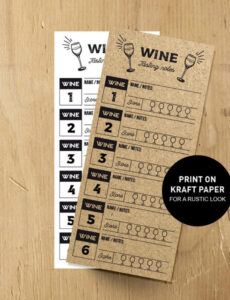 printable wine tasting card printable wine tasting scorecard wine tasting note template doc