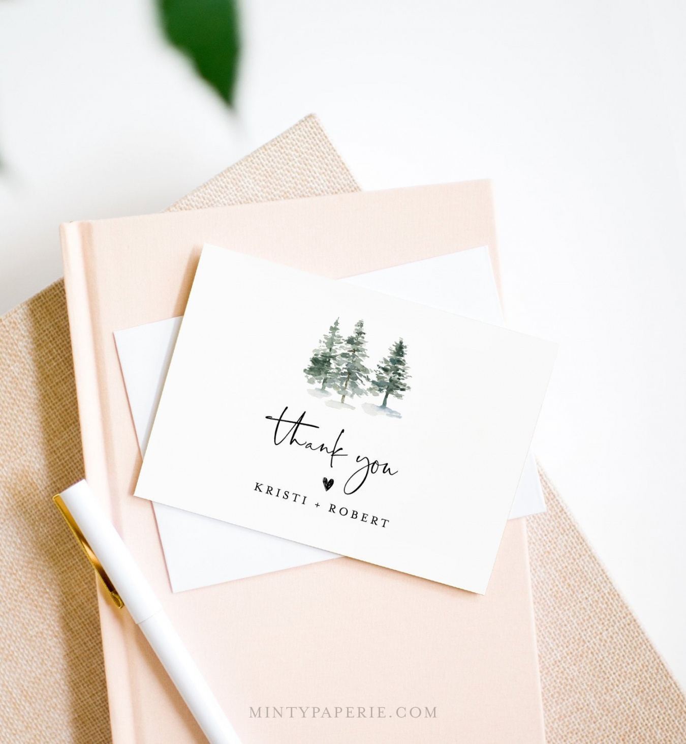 rustic pine thank you note card template printable bridal shower thank you note template example