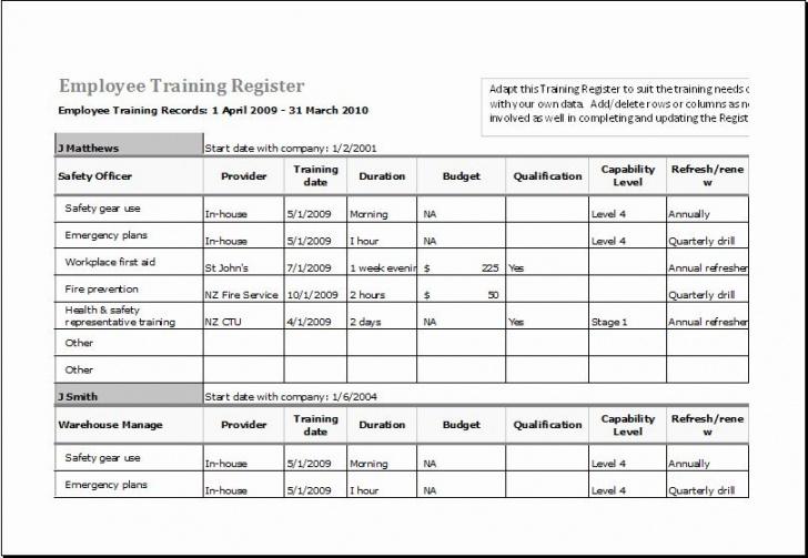 sample 8 employee training schedule template excel  free popular employee training agenda template word