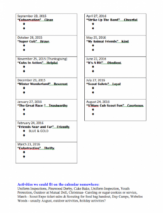 sample akela&amp;#039;s council cub scout leader training pack planning boy scout committee meeting agenda template sample