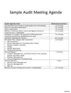 sample audit meeting agenda template council meeting agenda template doc