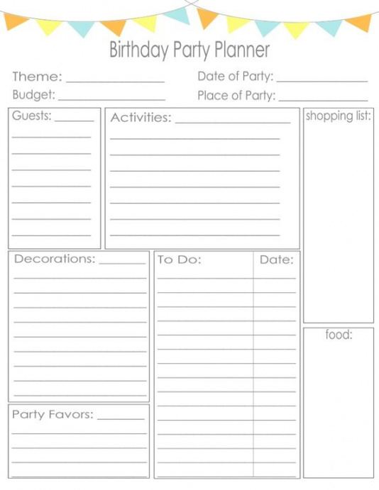 sample birthday party planner  birthday party planner party birthday party agenda template sample