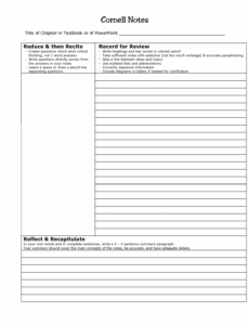 sample cornell notes  google search  cornell notes template note taking page template doc
