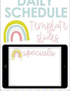 sample daily schedule template slides  google slides  distance daily agenda slide template excel