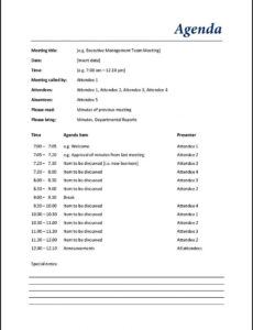 sample doc meeting agenda word template free printable business pta meeting agenda template excel