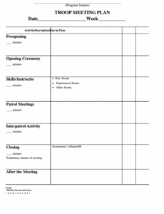 sample fillable troop meeting plan printable pdf download boy scout plc meeting agenda template pdf