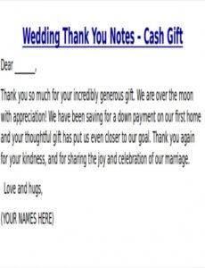 sample free 7 sample thankyou notes for money in ms word  pdf wedding gift thank you note template word