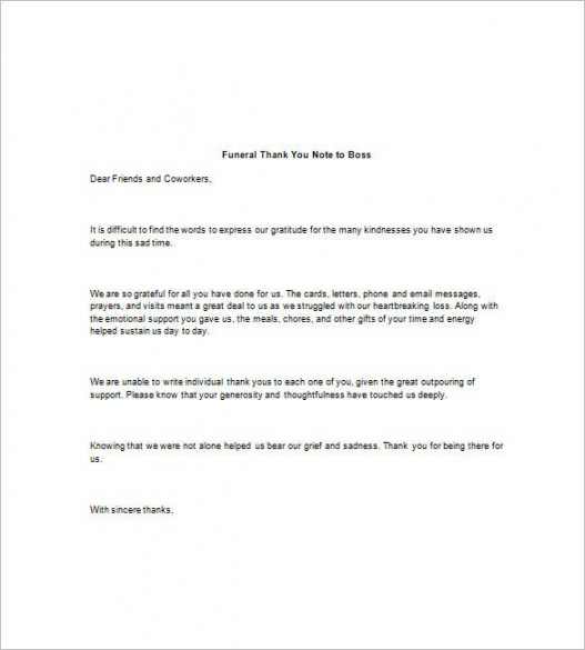 sample funeral thank you note  8 free word excel pdf format death summary note template sample