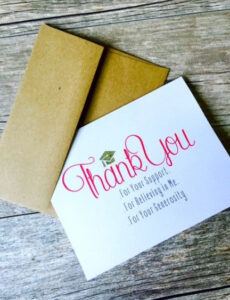 sample graduation thank you card  graduation note card single graduation gift thank you note template example