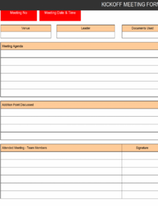 sample kickoff meeting format production meeting agenda template excel