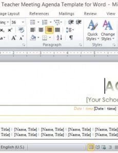 sample parent teacher meeting agenda template for word parent meeting agenda template