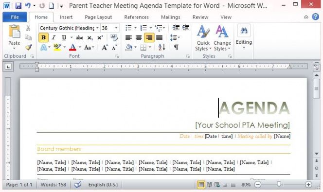 sample parent teacher meeting agenda template for word parent meeting agenda template