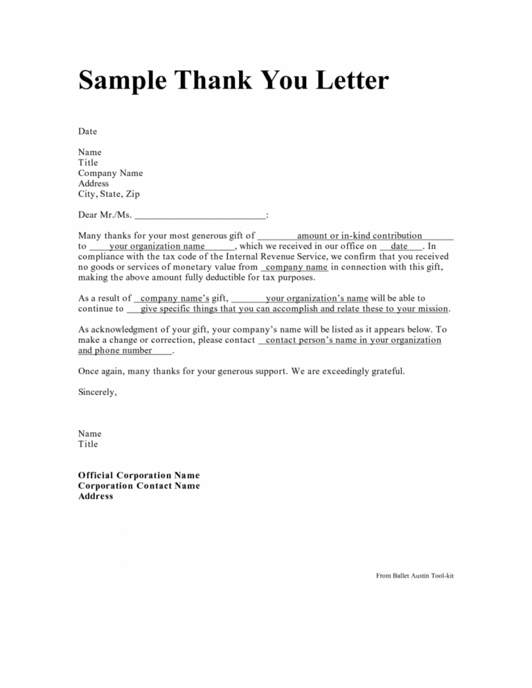 Sample Personal Thank You Letter Personal Thank You Letter Professional ...