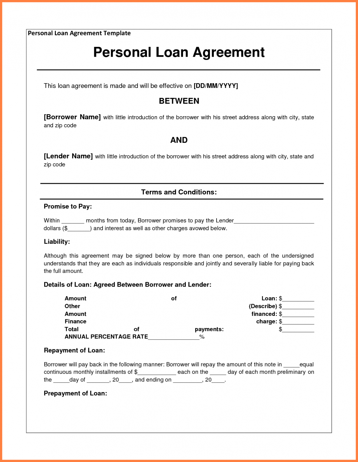 Promissory Note With Personal Guarantee Template