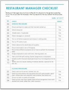 sample restaurant manager log book template fresh 10 checklist restaurant manager meeting agenda template word
