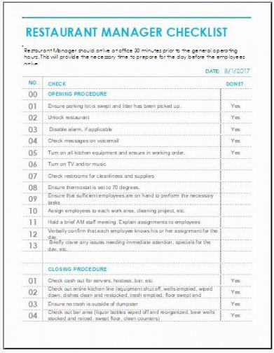 sample restaurant manager log book template fresh 10 checklist restaurant manager meeting agenda template word