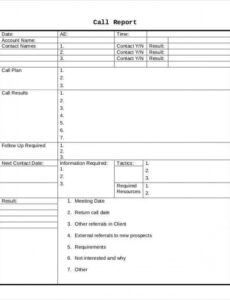 sample sales call report template  12 free word pdf apple customer visit agenda template example