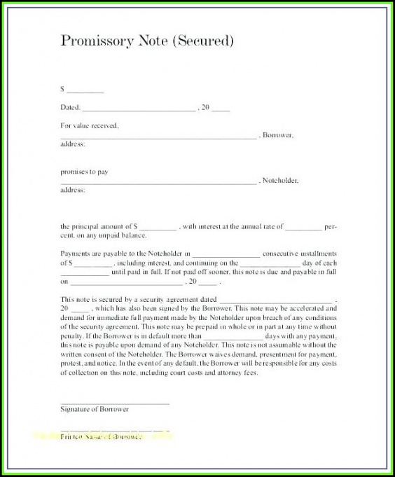 sample secured promissory note template philippines  template 1 promissory note template illinois pdf