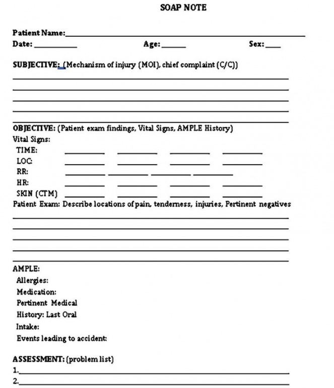 sample soap note sample templates  soap note notes template nursing soap note template pdf