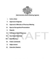 sample tscs board meeting agenda  soulsville charter school student council agenda template