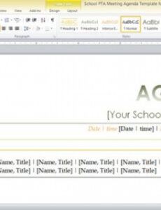 school pta meeting agenda template for word pta meeting agenda template