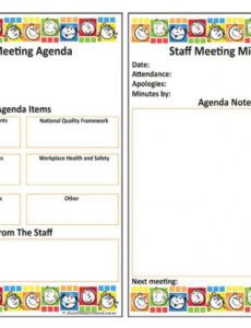 staff meeting  aussie childcare network teacher team meeting agenda template excel