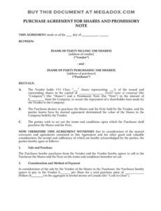 canada purchase agreement for shares  promissory note promissory note template ohio doc