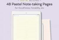 editable digital note taking pastel paper template for goodnotes  etsy digital note taking template excel