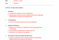editable free business meeting agenda template  sample  word corporate meeting agenda template pdf