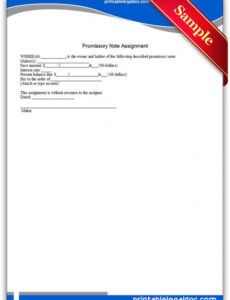 printable promissory note assignment  promissory note legal forms promissory note template for family member example