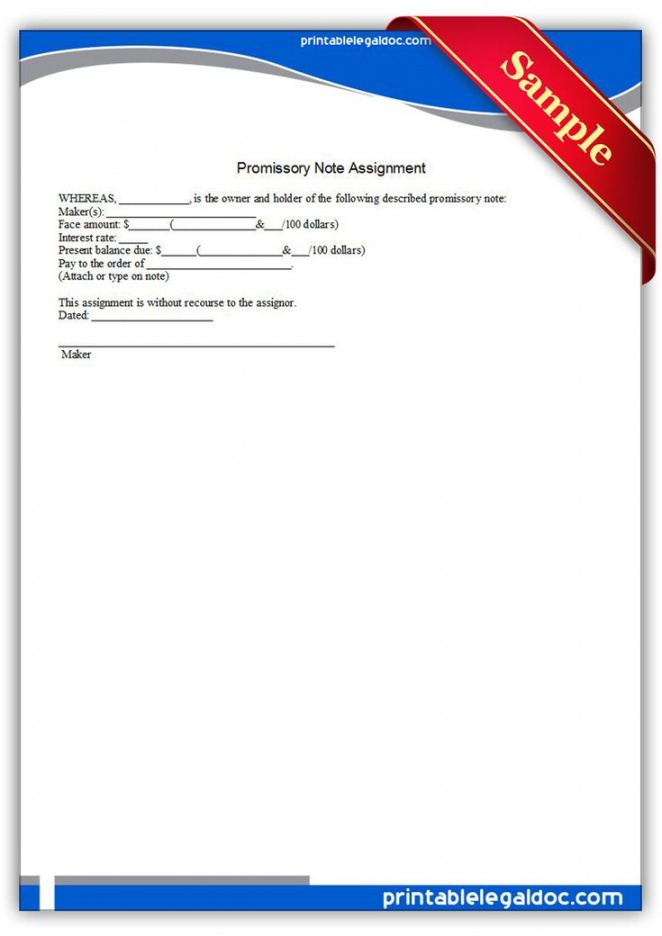 printable promissory note assignment  promissory note legal forms promissory note template for family member example