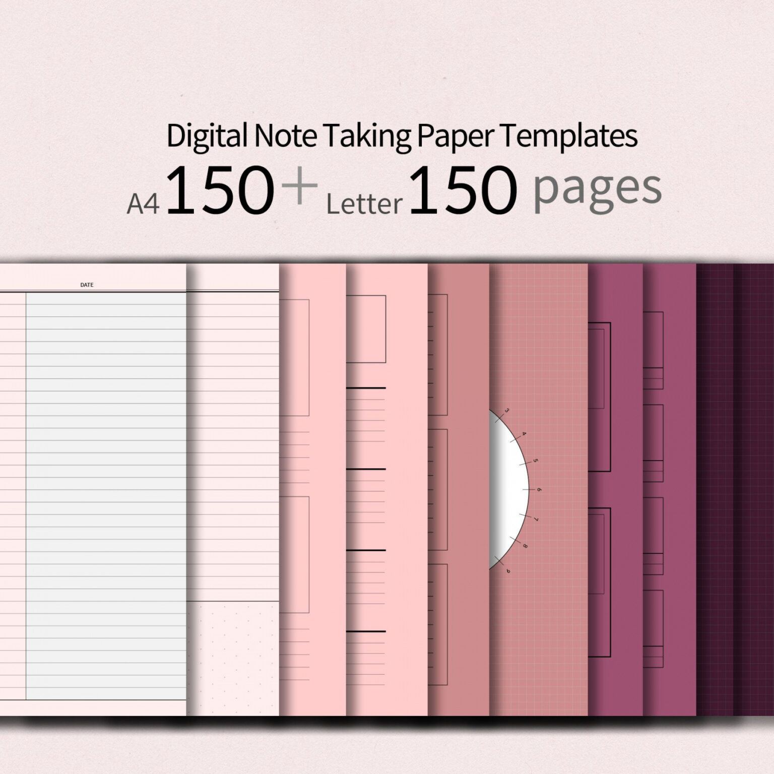 Sample 150150Pages[Pink]Goodnotes Notability Note Taking Paper Digital