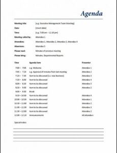 sample free meeting agenda template microsoft word corporate meeting agenda template example