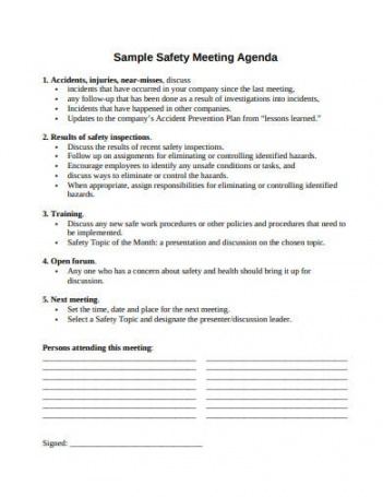 15 safety meeting agenda templates in pdf  doc  free health and safety committee meeting agenda excel