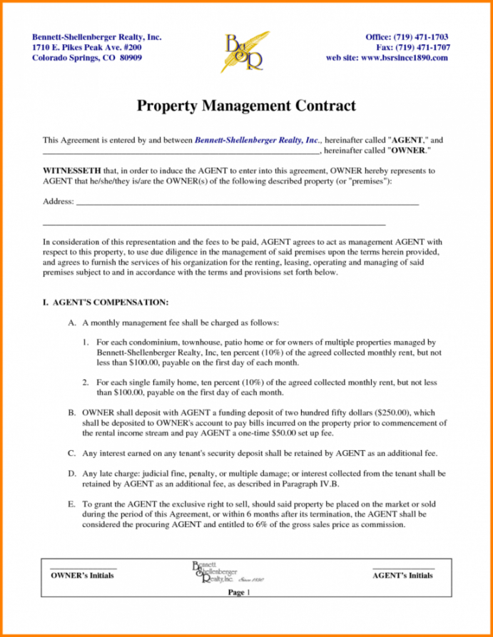 editable editable property manager contract template pdf sample property management meeting agenda template