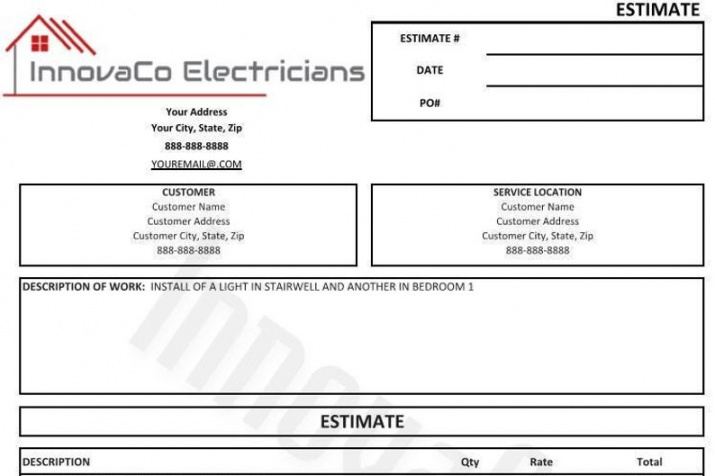 editable electrical estimate template electrical quote form  etsy veterinary estimate template word