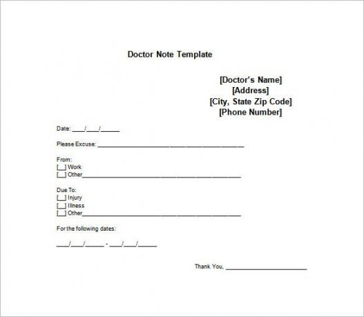 editable medical doctor note template  13 free sample example return to work doctors note template doc