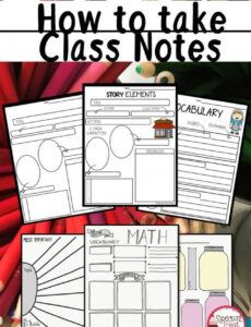 editable teach your students how to take notes in class with these high school note taking template excel