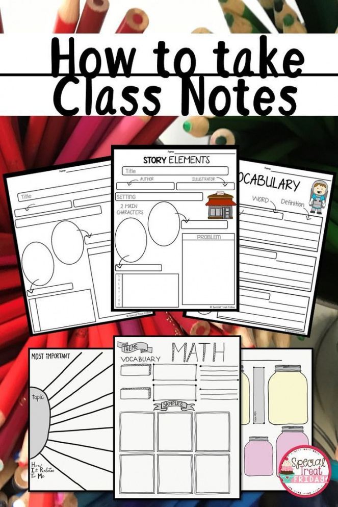 editable teach your students how to take notes in class with these high school note taking template excel