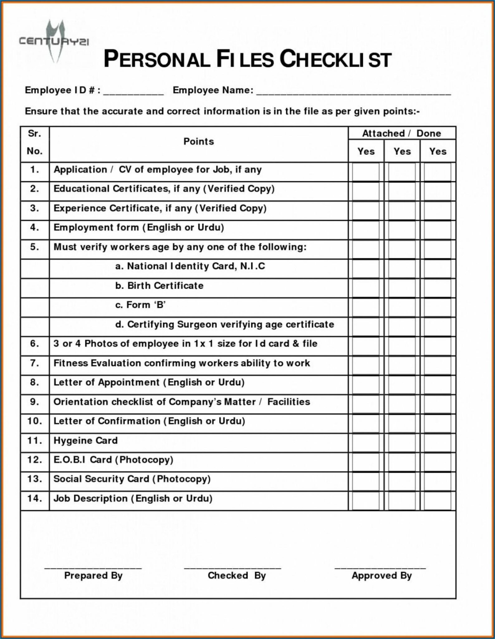 Employee Personnel File Template ~ Addictionary Employee File Note ...