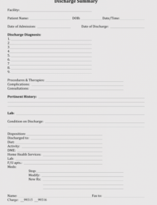 free 11 free discharge summary forms in general format hospital discharge note template excel