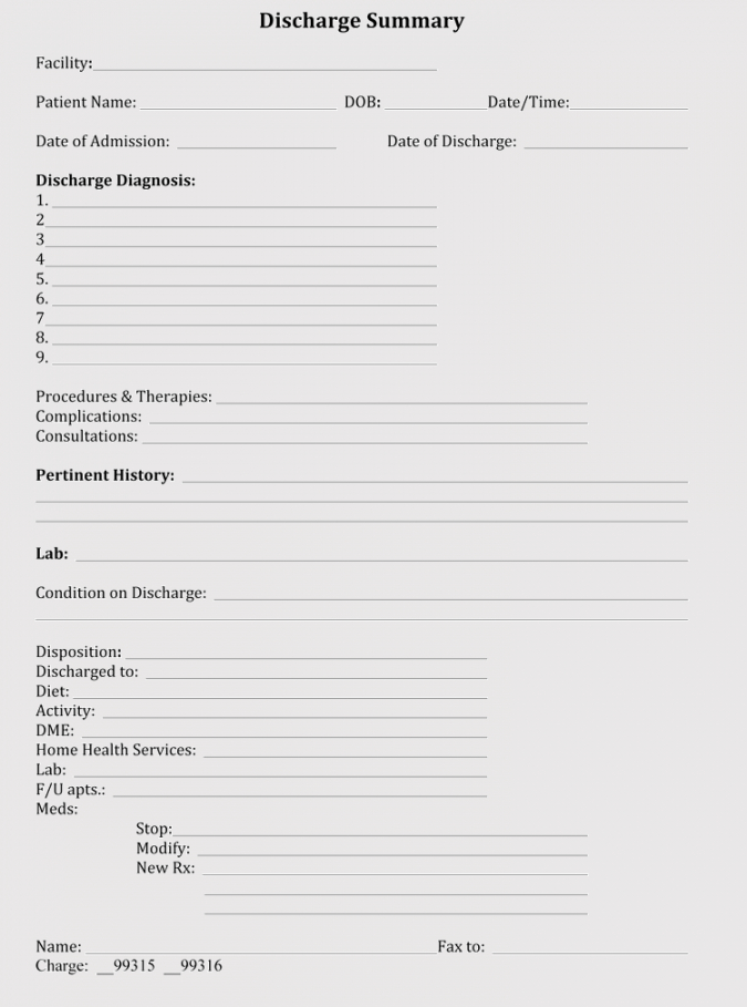 free 11 free discharge summary forms in general format hospital discharge note template excel