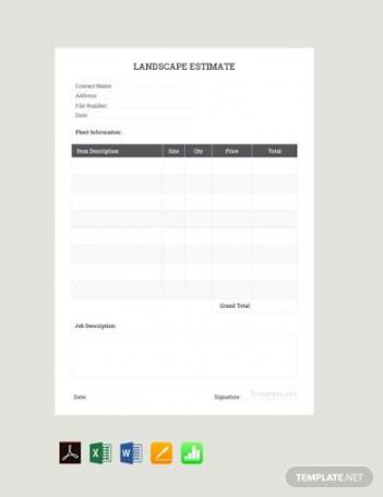 free free 13 landscaping estimate samples in ms word  pages gardening estimate template doc