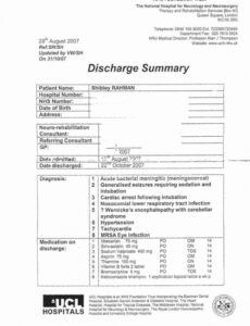 hospital discharge summary template  latter example template hospital discharge note template doc