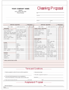 janitorial cleaning proposal templates  cleaning proposal window cleaning estimate template word