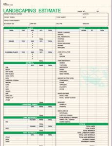 le791 landscaping estimate  jb forms gardening estimate template doc